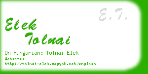 elek tolnai business card